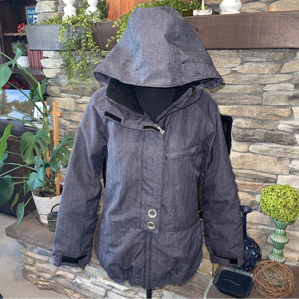 Core Powder Room Jacket Womens Gray Snowboarding 5000mm Size Small